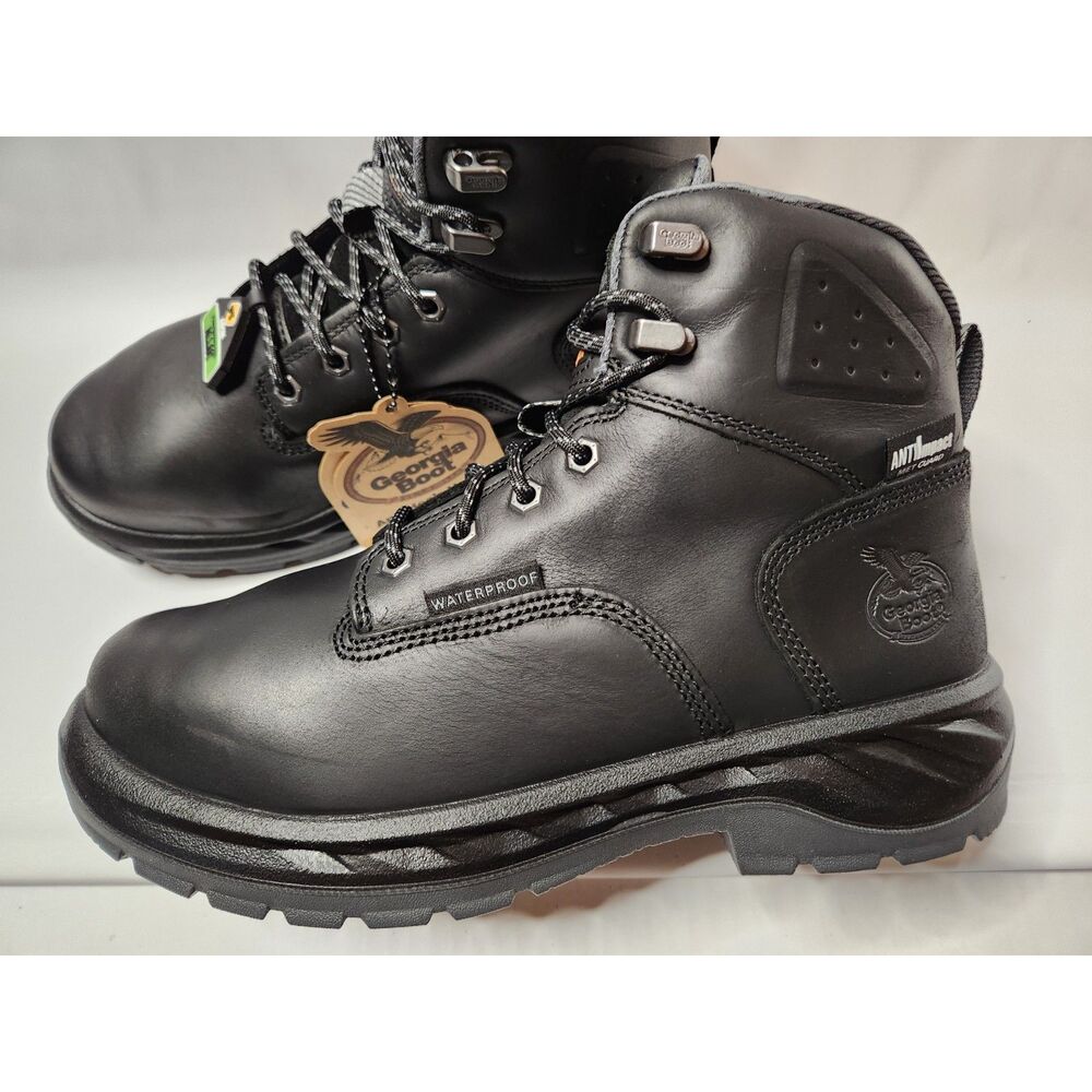 Georgia Boot Men’s 8.5 Wide Alloy Toe Waterproof Work Boots Puncture‑Resistant